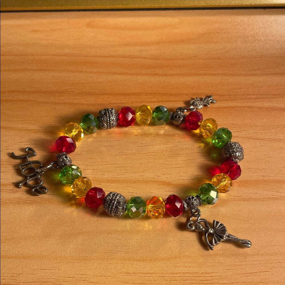 Colorful Beaded Charm Bracelet